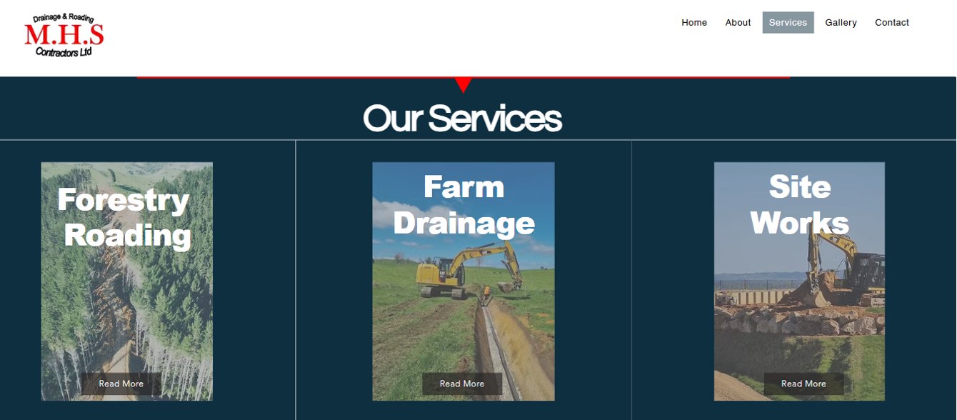 MHS Contractors website built by Set To Stage